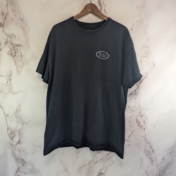 Brixton T Shirt Mens XL Black Crew Neck Short Sleeve Logo Spellout Tee - Picture 1 of 10